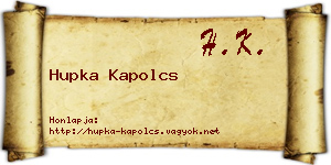 Hupka Kapolcs névjegykártya